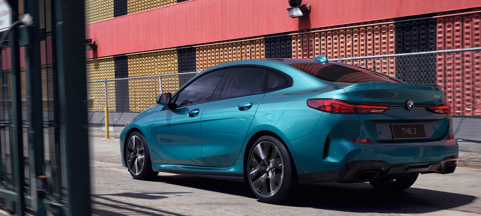 BMW 2 Series Gran Coupé with Panorama glass roof Snapper Rocks Blue metallic F44 bird's-eye view